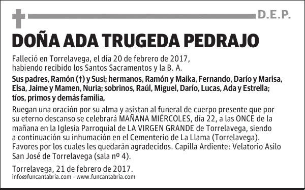 DOÑA ADA TRUGEDA PEDRAJO