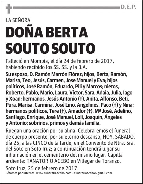 Dña. Mª Berta Souto Souto