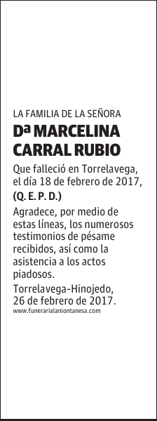 DOÑA MARCELINA CARRAL RUBIO