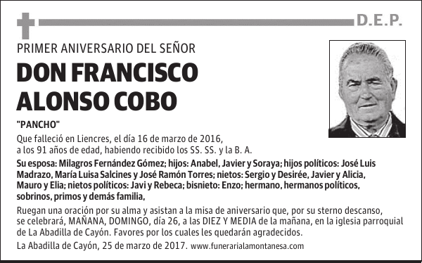 DON FRANCISCO ALONSO COBO