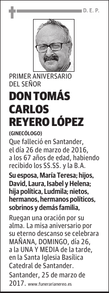 DON TOMAS CARLOS REYERO LOPEZ