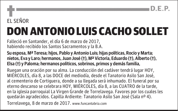 Don Antonio Luis Cacho Sollet