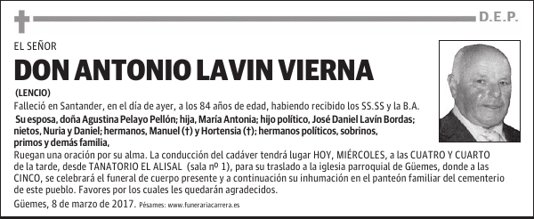 DON ANTONIO LAVIN VIERNA