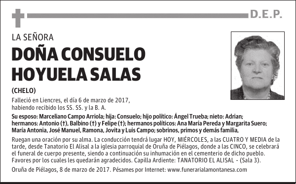 DOÑA CONSUELO HOYUELA SALAS