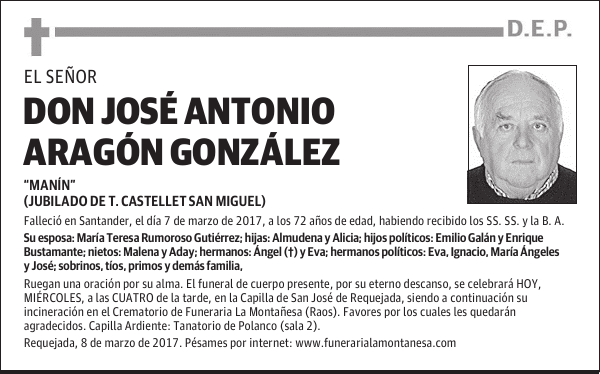 DON JOSÉ ANTONIO ARAGÓN GONZÁLEZ