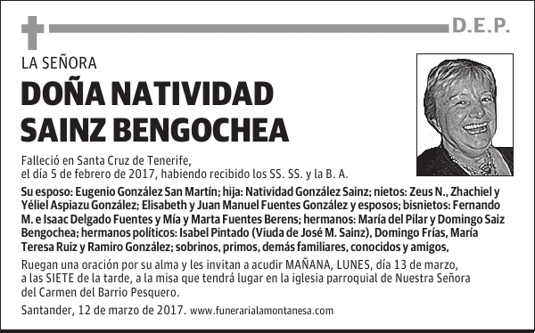 DOÑA NATIVIDAD SAINZ BENGOCHEA