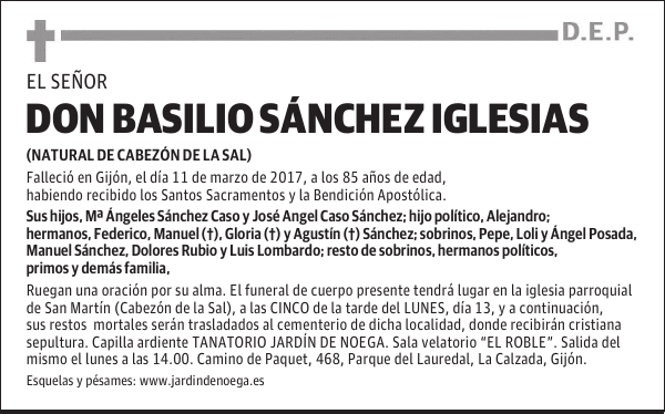 Don Basilio Sánchez Iglesias