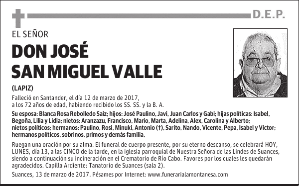 DON JOSÉ SAN MIGUEL VALLE