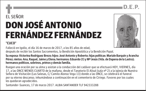 DON JOSÉ ANTONIO FERNANDEZ FERNANDEZ