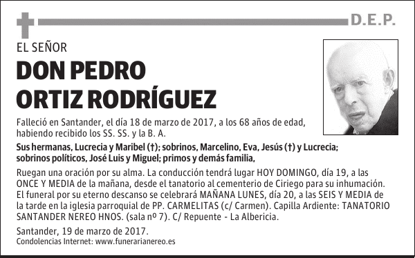 DON PEDRO ORTIZ RODRÍGUEZ