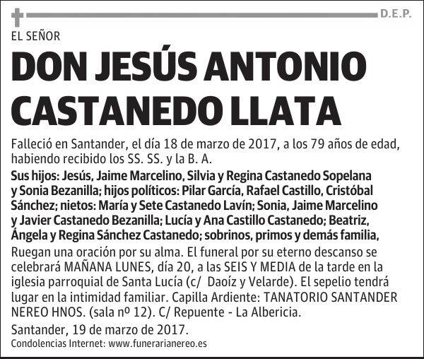 DON JESÚS ANTONIO CASTANEDO LLATA