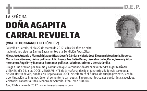 Doña Agapita Carral Revuelta