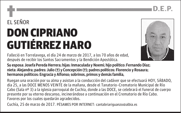 DON CIPRIANO GUTIÉRREZ HARO