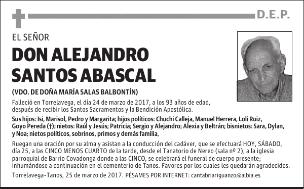 DON ALEJANDRO SANTOS ABASCAL