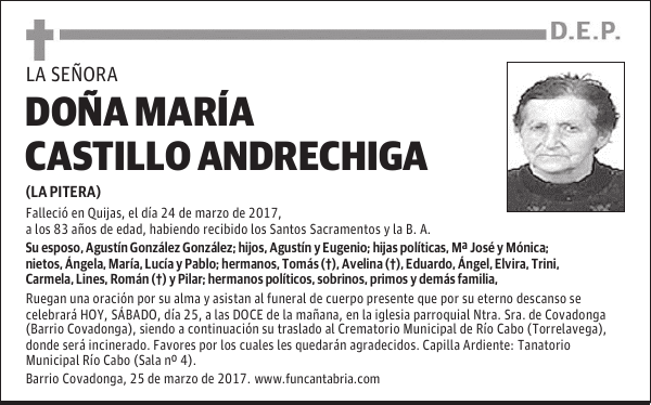 Doña María Castillo Andrechiga