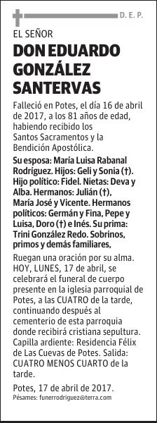 DON EDUARDO GONZÁLEZ SANTERVAS