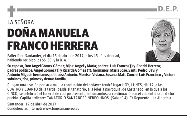 DOÑA MANUELA FRANCO HERRERA