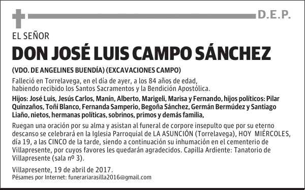 DON JOSÉ LUIS CAMPO SÁNCHEZ