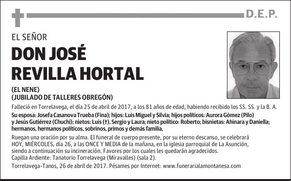 DON JOSÉ REVILLA HORTAL