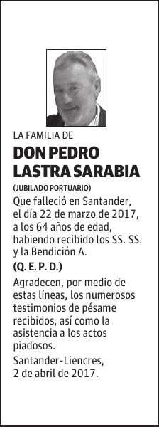 DON PEDRO LASTRA SARABIA