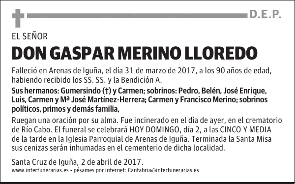 DON GASPAR MERINO LLOREDO