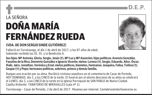 DOÑA MARÍA FERNÁNDEZ RUEDA