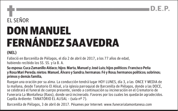 DON MANUEL FERNÁNDEZ SAAVEDRA