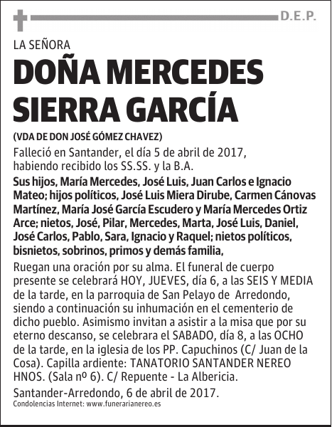 DOÑA MERCEDES SIERRA GARCIA