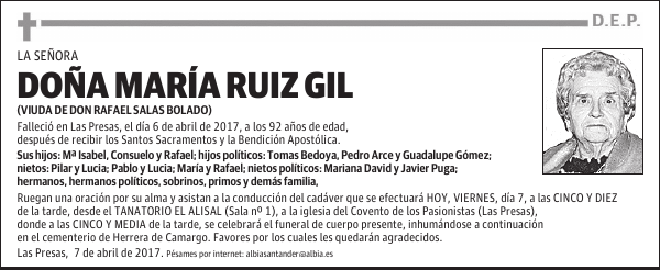 DOÑA MARÍA RUIZ GIL