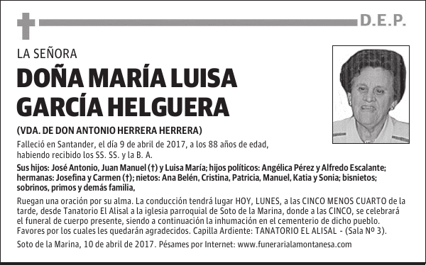 DOÑA MARÍA LUISA GARCÍA HELGUERA