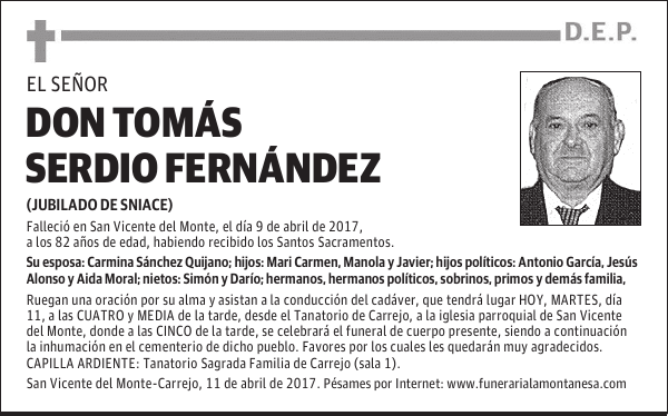 D. TOMÁS SERDIO FERNÁNDEZ