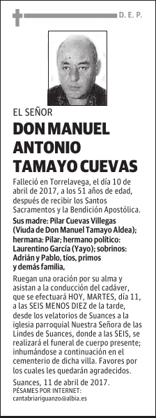 DON MANUEL ANTONIO TAMAYO CUEVAS