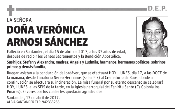 DOÑA VERÓNICA ARNOSI SÁNCHEZ