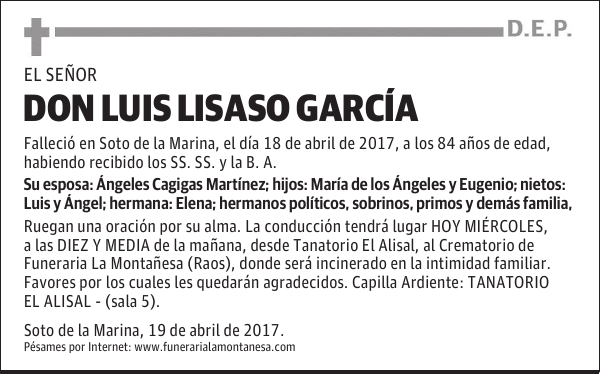 DON LUIS LISASO GARCÍA