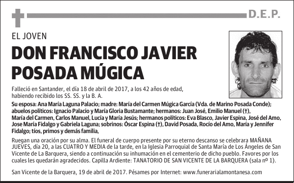 DON FRANCISCO JAVIER POSADA MÚGICA