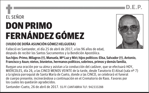 DON PRIMO FERNANDEZ GÓMEZ