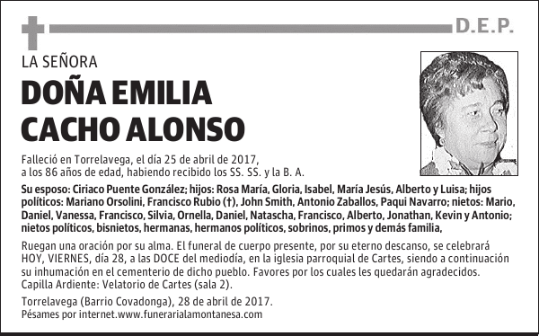 DOÑA EMILIA CACHO ALONSO