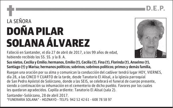 DOÑA PILAR SOLANA ÁLVAREZ