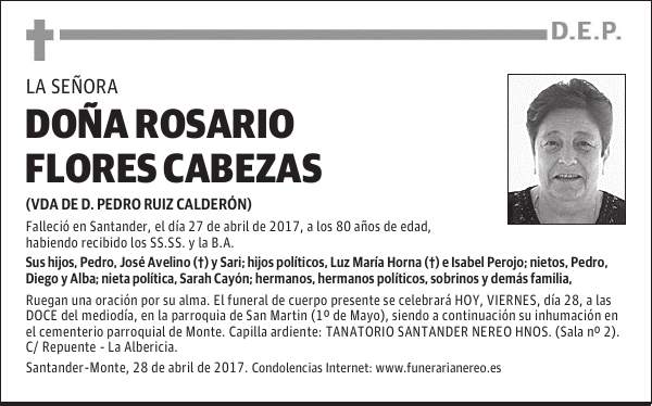 DOÑA ROSARIO FLORES CABEZAS