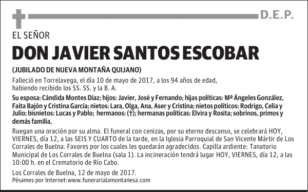 DON JAVIER SANTOS ESCOBAR