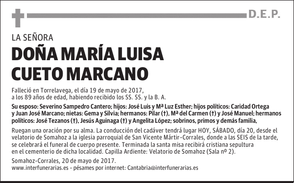 Da. MARIA LUISA CUETO MARCANO