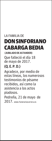 DON SINFORIANO CABARGA BEDIA