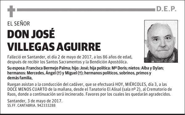 DON JOSÉ VILLEGAS AGUIRRE