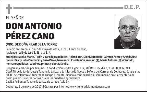 DON ANTONIO PÉREZ CANO