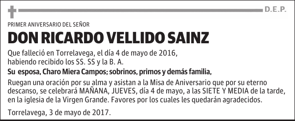 DON RICARDO VELLIDO SAINZ