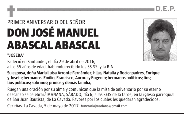 DON JOSÉ MANUEL ABASCAL ABASCAL