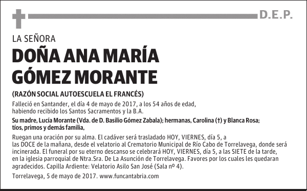 Doña Ana Ma Gómez Morante