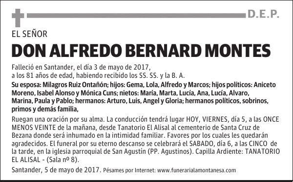 DON ALFREDO BERNARD MONTES