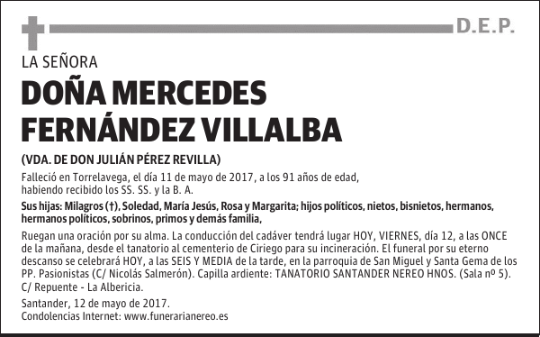 DOÑA MERCEDES FERNÁNDEZ VILLALBA