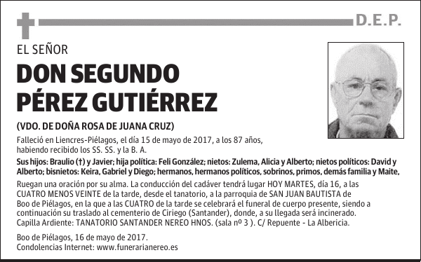 DON SEGUNDO PÉREZ GUTIÉRREZ